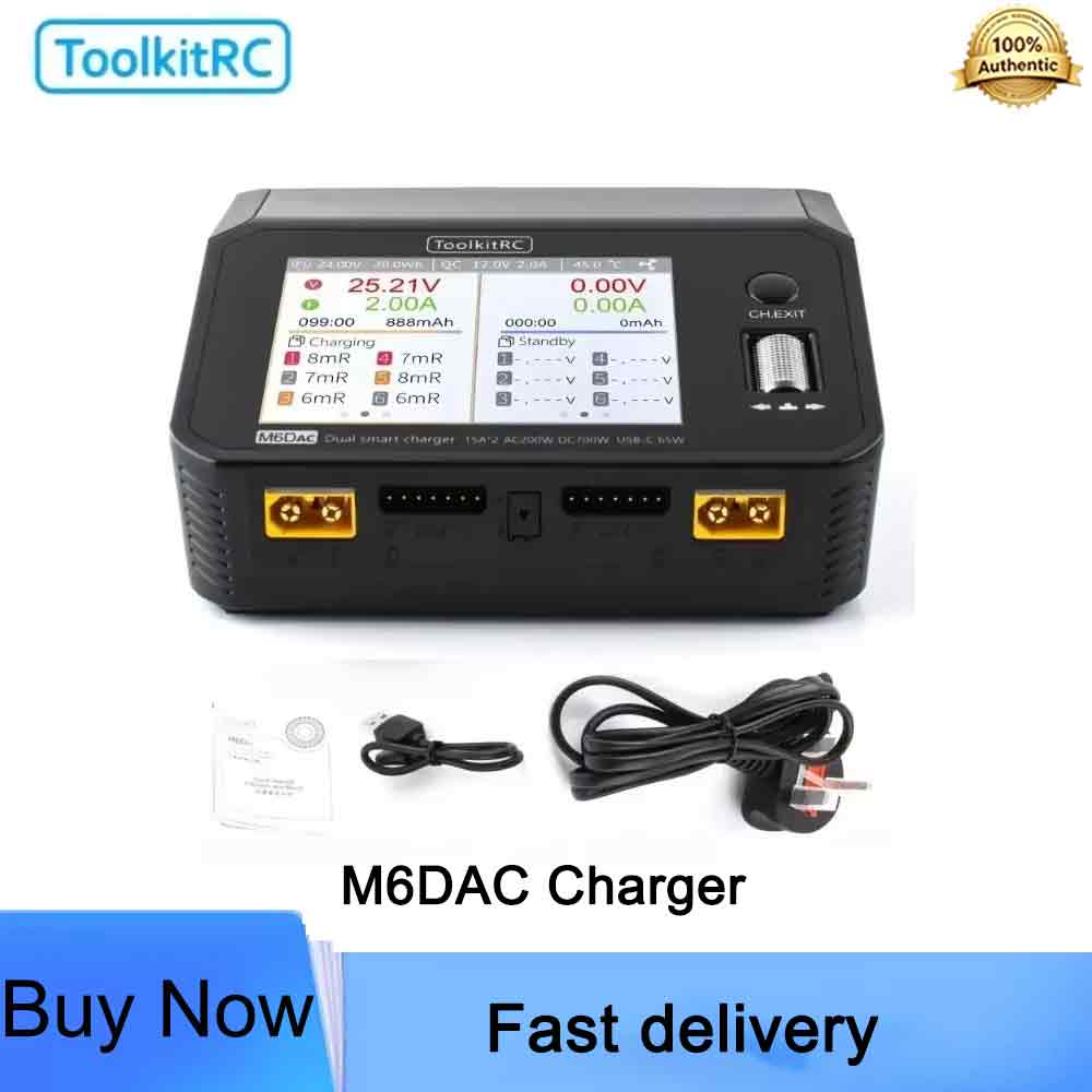 Toolkitrc M6Dac Smart Charger - ToolkitRC M6DAC เครื่องชาร์จสมาร์ทบาลานซ์ 700W 15A รองรับช่องคู่