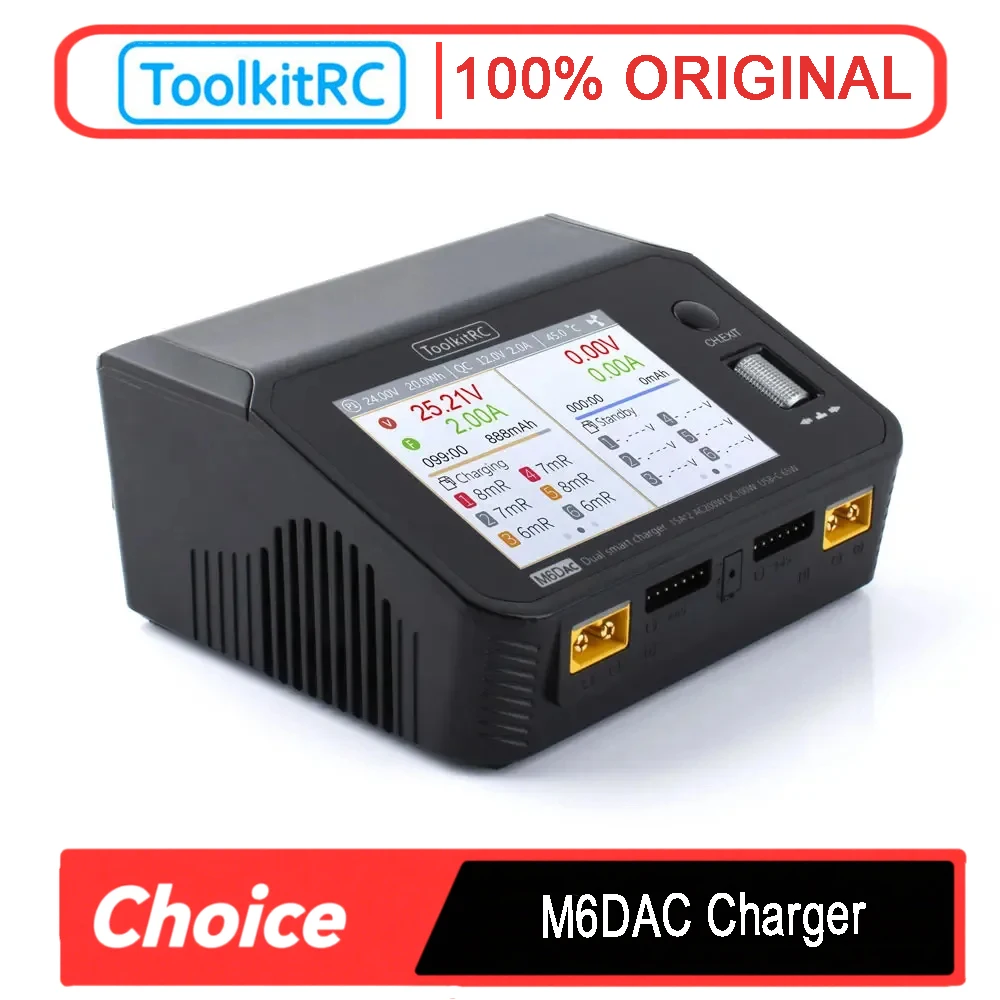 Toolkitrc M6Dac Smart Charger - ToolkitRC M6DAC เครื่องชาร์จและคายประจุอัจฉริยะแบบสองช่องสัญญาณ 700W DC -