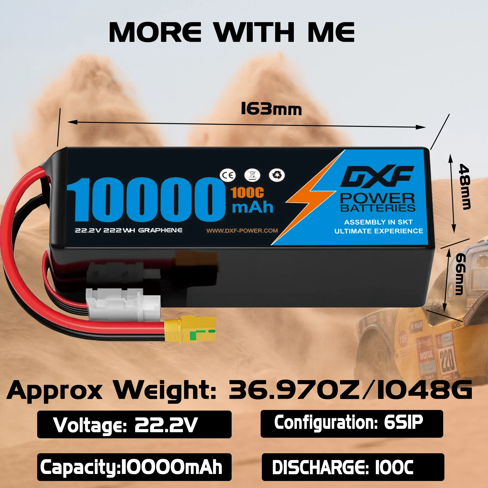 แบตเตอรี่ลิเธียมโพลิเมอร์ DXF  - 6S Lipo Battery 22.2V 5000Mah บทวิจารณ์และราคา
