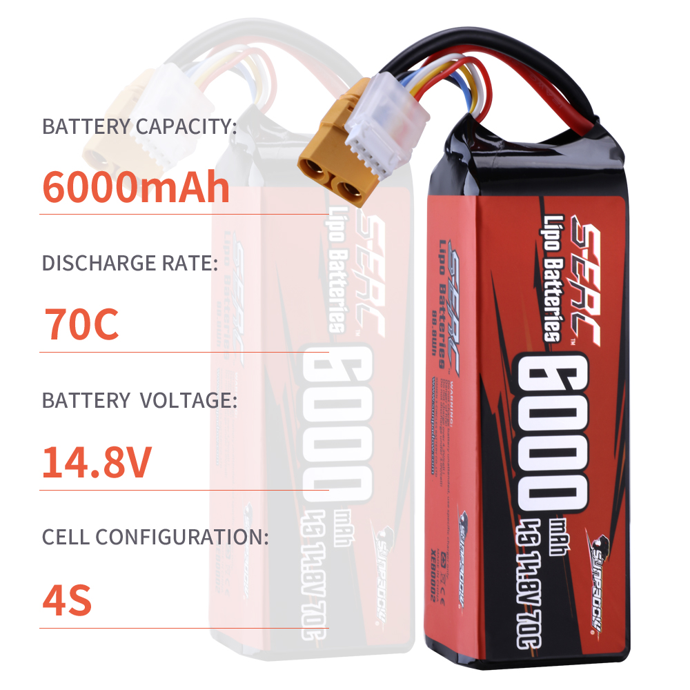 Sunpadow แบตเตอรี่ Lipo 4S สำห - 4S Lipo Battery 14.8V 6000Mah บทวิจารณ์และราคา